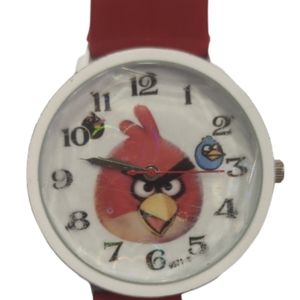 Vintage Anger Birds Watch with Stainless Steel Back and Red Band